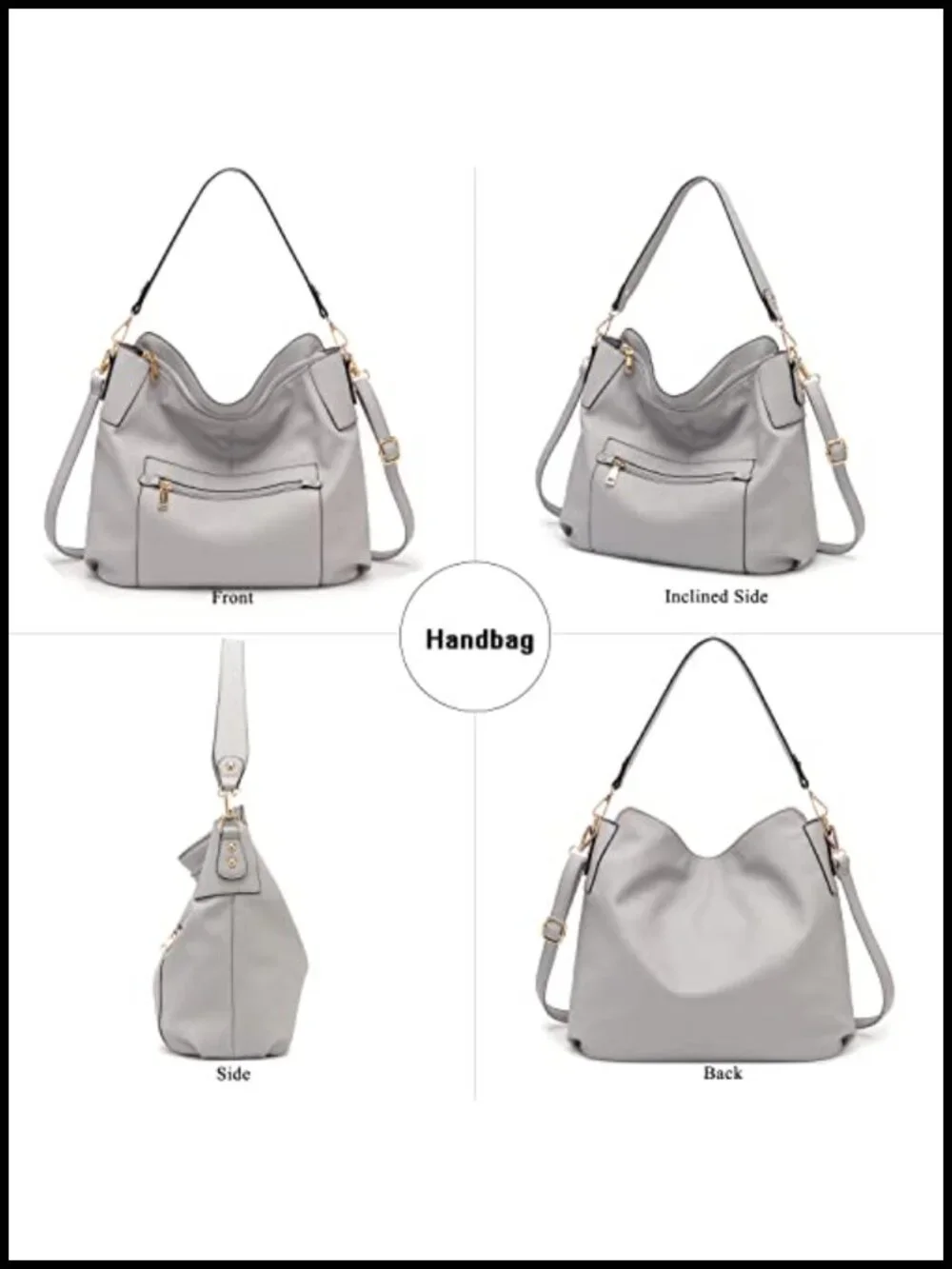 Large Hobo Shoulder Handbag Crossbody Purse Wallet Set for Women Soft